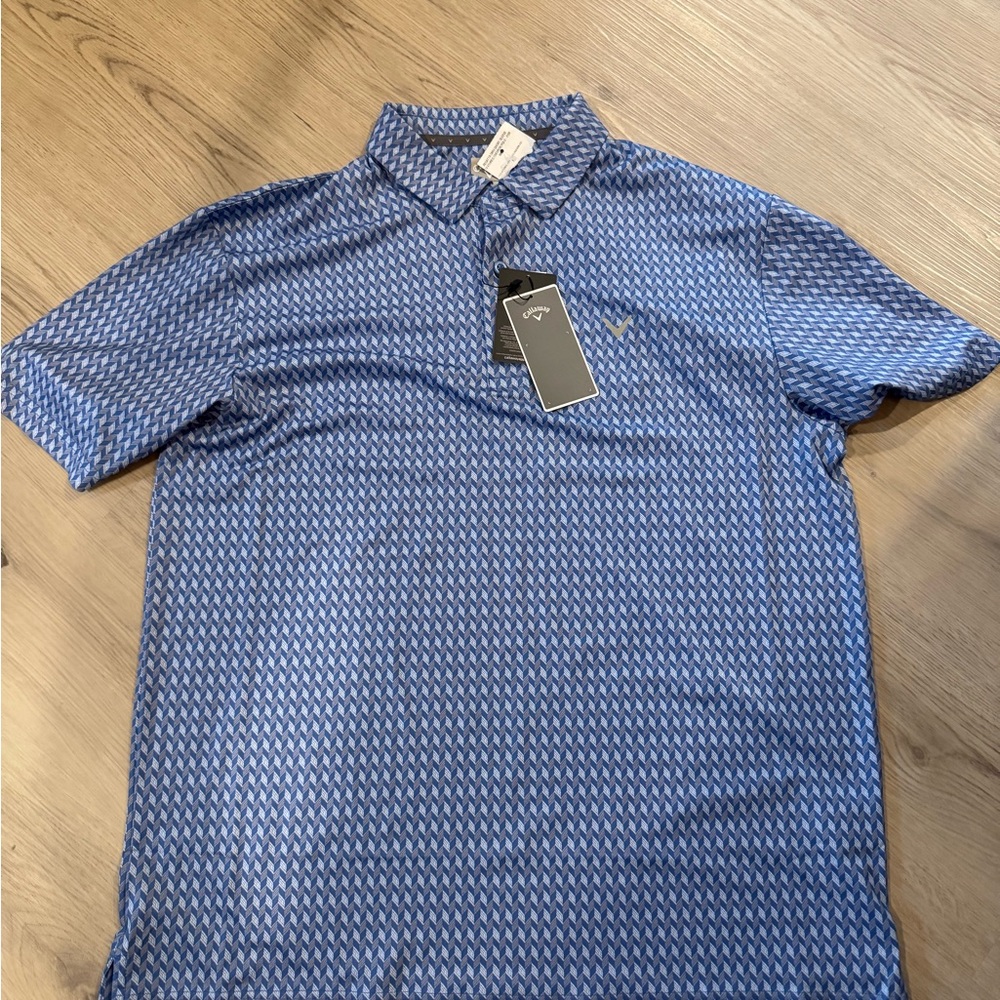 Callaway Blue Geometric Polo Shirt